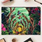 Monkey Tiger Bird Parrot Forest Jungle Style Cosmetic Bag (XXXL) Back