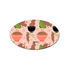 Japanese Street Food Soba Noodle In Bowl Sticker (oval) by Cowasu