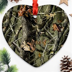 Realtree Camo Seamless Pattern Heart Ornament (two Sides) by Cowasu