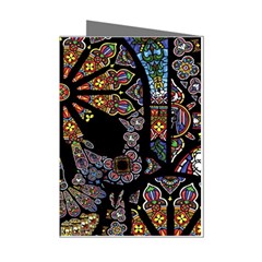 Skull Death Mosaic Artwork Stained Glass Mini Greeting Cards (pkg Of 8) by Cowasu