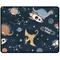 Space Theme Art Pattern Design Wallpaper Two Sides Fleece Blanket (medium) by Ndabl3x