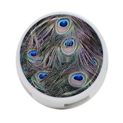 Peacock Feathers Peacock Bird Feathers 4-port Usb Hub (one Side) by Ndabl3x