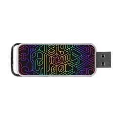 Circuit Hexagonal Geometric Pattern Background Pattern Portable Usb Flash (one Side) by Ndabl3x