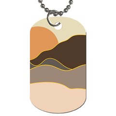 Boho Bohemian Hills Nature Drawing Dog Tag (one Side) by Ndabl3x