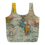 Vintage World Map Full Print Recycle Bag (L) Back