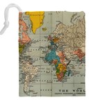 Vintage World Map Drawstring Pouch (4XL) Back