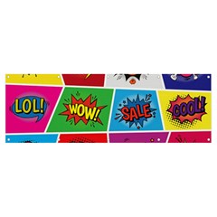 Pop Art Comic Vector Speech Cartoon Bubbles Popart Style With Humor Text Boom Bang Bubbling Expressi Banner And Sign 12  X 4  by Amaryn4rt