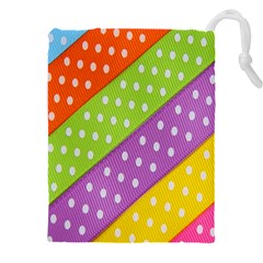 Colorful Easter Ribbon Background Drawstring Pouch (4xl) by Simbadda