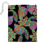 Autumn Pattern Dried Leaves Drawstring Pouch (4XL) Back