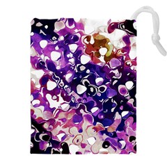 Paint Texture Purple Watercolor Drawstring Pouch (4xl) by Simbadda