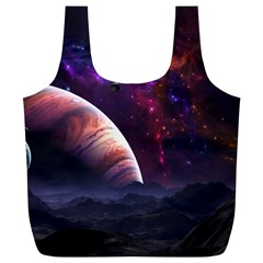 Clouds Fantasy Space Landscape Colorful Planet Full Print Recycle Bag (xl) by Ravend