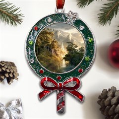 Natural Landscape Nature Vegetation Jungle Metal X mas Lollipop With Crystal Ornament by Ravend