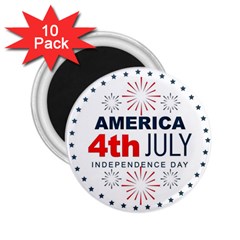 Independence Day Usa 2 25  Magnets (10 Pack)  by Ravend