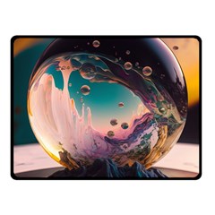 Crystal Ball Glass Sphere Lens Ball Fleece Blanket (small) by Vaneshop