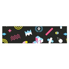 Memphis Design Seamless Pattern Oblong Satin Scarf (16  X 60 ) by uniart180623