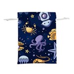 Marine-seamless-pattern-thin-line-memphis-style Lightweight Drawstring Pouch (M) Back