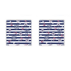 Seamless-marine-pattern Cufflinks (square) by uniart180623