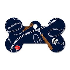 Chains-seamless-pattern Dog Tag Bone (one Side) by uniart180623