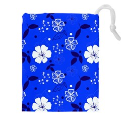 Blooming-seamless-pattern-blue-colors Drawstring Pouch (5xl) by uniart180623