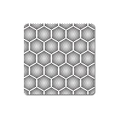 Halftone-tech-hexagons-seamless-pattern Square Magnet by uniart180623