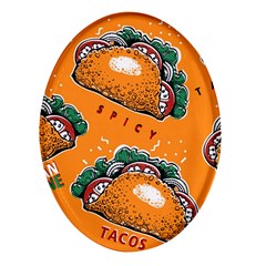 Seamless-pattern-with-taco Oval Glass Fridge Magnet (4 Pack) by uniart180623
