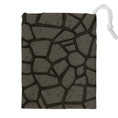 Cartoon-gray-stone-seamless-background-texture-pattern Drawstring Pouch (5xl) by uniart180623