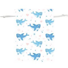 Seamless-pattern-with-cute-sharks-hearts Lightweight Drawstring Pouch (xl) by uniart180623