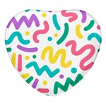 Abstract-pop-art-seamless-pattern-cute-background-memphis-style Heart Glass Fridge Magnet (4 pack) Front