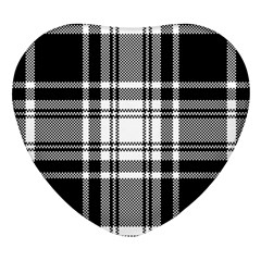 Pixel-background-design-modern-seamless-pattern-plaid-square-texture-fabric-tartan-scottish-textile- Heart Glass Fridge Magnet (4 Pack) by uniart180623