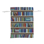 Bookshelf Lightweight Drawstring Pouch (L) Front
