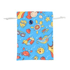 Hand-drawn-seamless-pattern-summer-time Lightweight Drawstring Pouch (s) by uniart180623