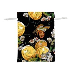 Embroidery-blossoming-lemons-butterfly-seamless-pattern Lightweight Drawstring Pouch (s) by uniart180623