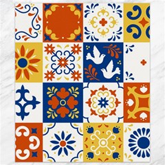 Mexican-talavera-pattern-ceramic-tiles-with-flower-leaves-bird-ornaments-traditional-majolica-style- Canvas 8  X 10  by uniart180623