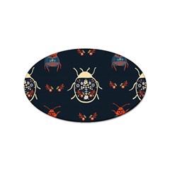 Floral-bugs-seamless-pattern Sticker Oval (100 Pack) by uniart180623