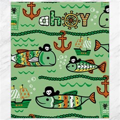 Seamless Pattern Fishes Pirates Cartoon Canvas 20  X 24  by uniart180623