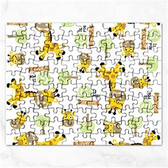 Vector-pattern-with-cute-giraffe-cartoon Rectangular Jigsaw Puzzl by uniart180623
