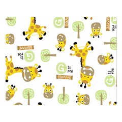 Vector-pattern-with-cute-giraffe-cartoon Two Sides Premium Plush Fleece Blanket (large) by uniart180623