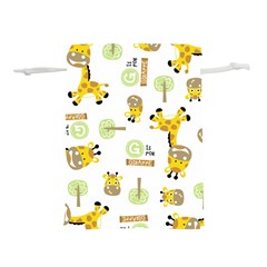 Vector-pattern-with-cute-giraffe-cartoon Lightweight Drawstring Pouch (m) by uniart180623
