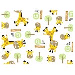 Vector-pattern-with-cute-giraffe-cartoon Two Sides Premium Plush Fleece Blanket (Extra Small) 40 x30  Blanket Back