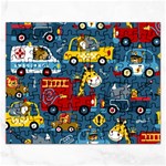 Seamless-pattern-vehicles-cartoon-with-funny-drivers Rectangular Jigsaw Puzzl Front