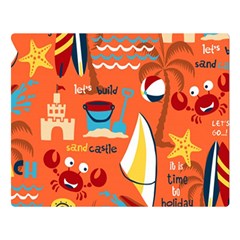 Seamless-pattern-vector-beach-holiday-theme-set Premium Plush Fleece Blanket (large) by uniart180623