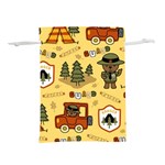 Seamless-pattern-funny-ranger-cartoon Lightweight Drawstring Pouch (M) Back