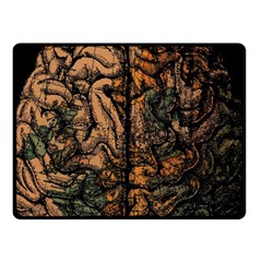 Always On My Mind Brain Map Vintage Fleece Blanket (small) by uniart180623