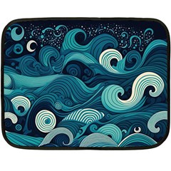Waves Ocean Sea Abstract Whimsical Abstract Art Fleece Blanket (mini) by uniart180623
