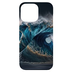 Tsunami Waves Ocean Sea Water Rough Seas Iphone 14 Pro Max Black Uv Print Case by uniart180623
