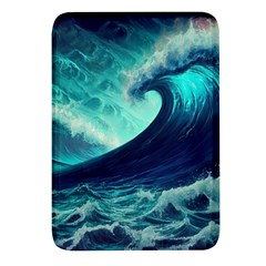 Ai Generated Waves Ocean Sea Tsunami Nautical Fantasy Rectangular Glass Fridge Magnet (4 Pack) by uniart180623