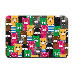 Cat Funny Colorful Pattern Small Doormat by uniart180623