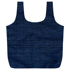 Digital Dark Blue Linen Full Print Recycle Bag (xxl) by ConteMonfrey