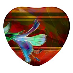 Abstract Fractal Design Digital Wallpaper Graphic Backdrop Heart Glass Fridge Magnet (4 Pack) by uniart180623