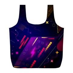 Colorful Abstract Background Creative Digital Art Colorful Geometric Artwork Full Print Recycle Bag (l) by uniart180623